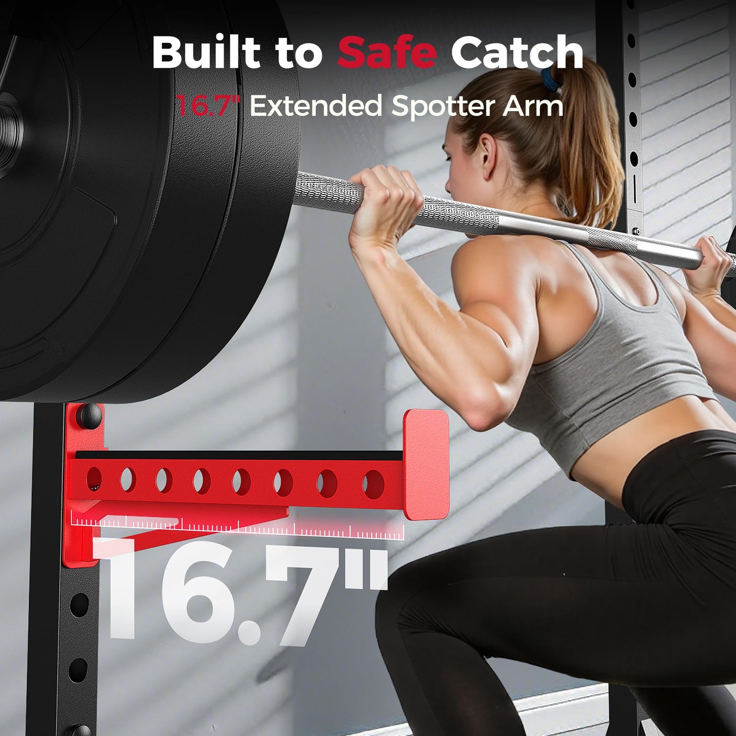 FLYBIRD SR1 Squat Rack with Pull-Up Bar, Adjustable Multi-Functional Power Rack, Inner Width Squat Rack Stand Suitable for 6FT,7FT Barbell for Home Gym Equipment