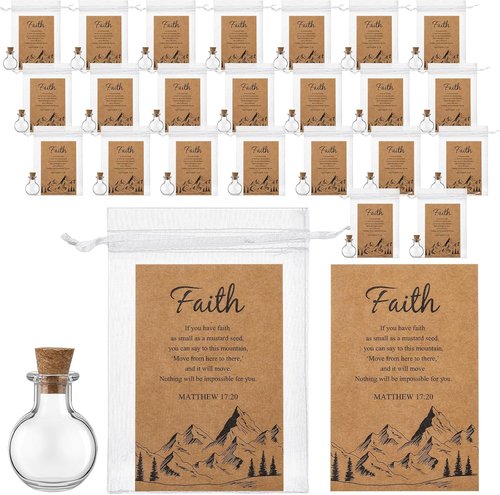 Funnymoom 50 Pack Faith Gifts for Women - Christian Church Supplies for Baptism & Weddings