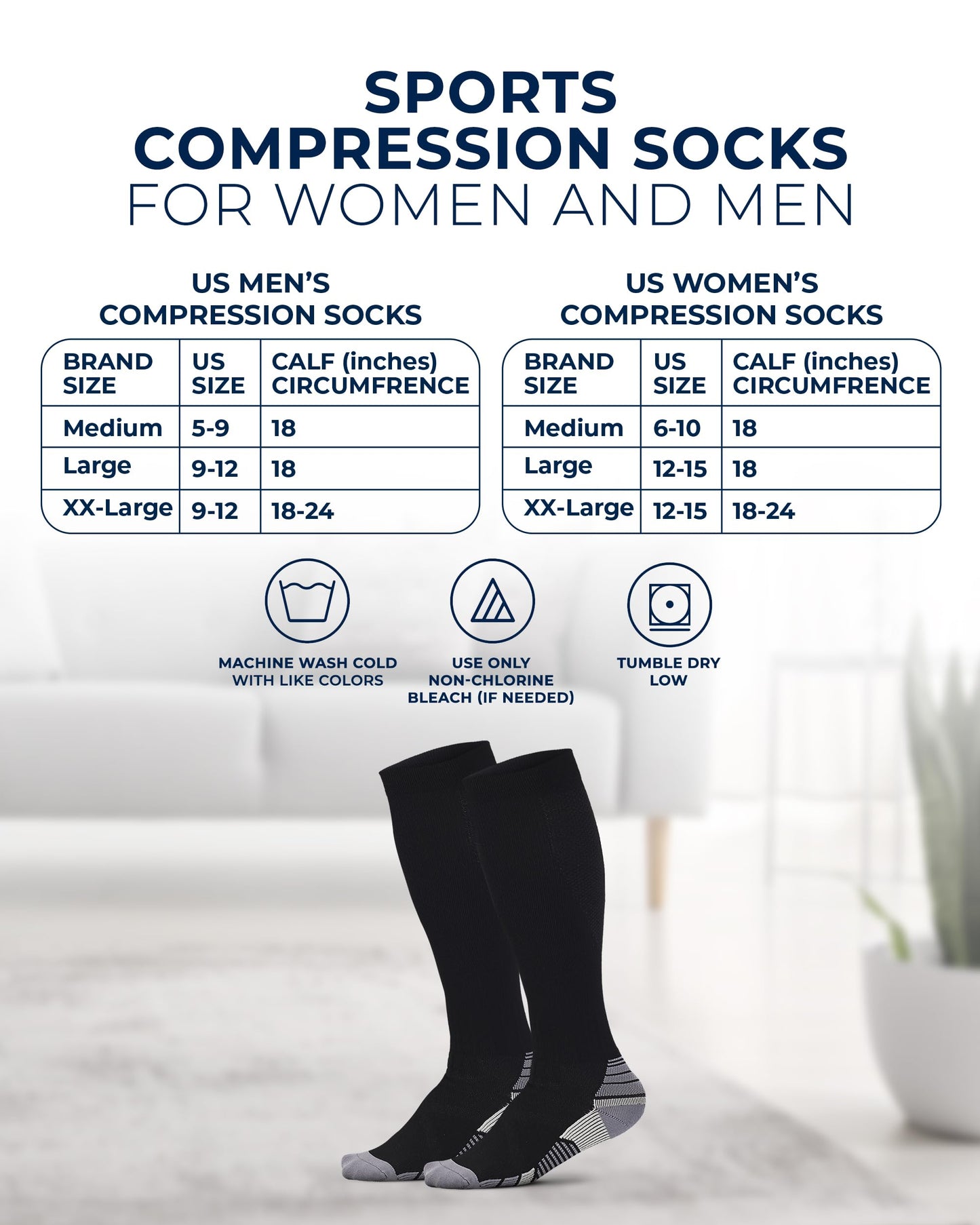 Pembrook 3 Pairs Compression Socks Men 20-30 mmhg - Men's Compression Socks, Medical