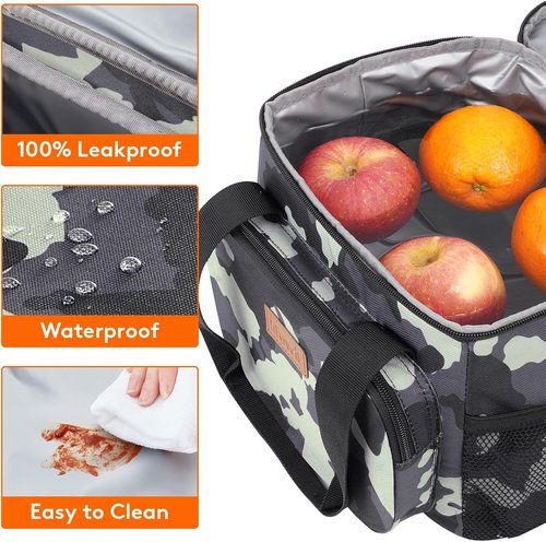 Lifewit Insulated Lunch Bag - Soft Cooler Tote for Adults | Camouflage, 12-Can Capacity (9L)