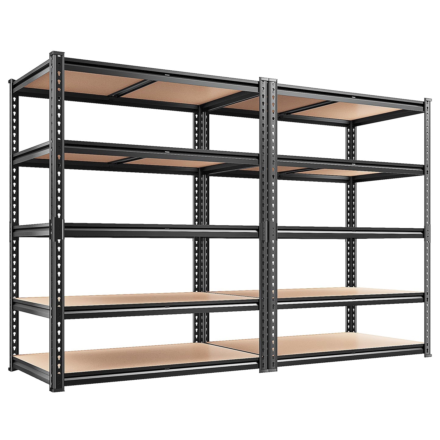 REIBII 2400LBS Garage Shelving 5 Tier Storage Shelves Heavy Duty, Adjustable Metal Shelving Unit,Garage Shelves for Basement,Warehouse,Pantry,Closet,Kitchen 72" H x 36" W x 16" D,2 Pack