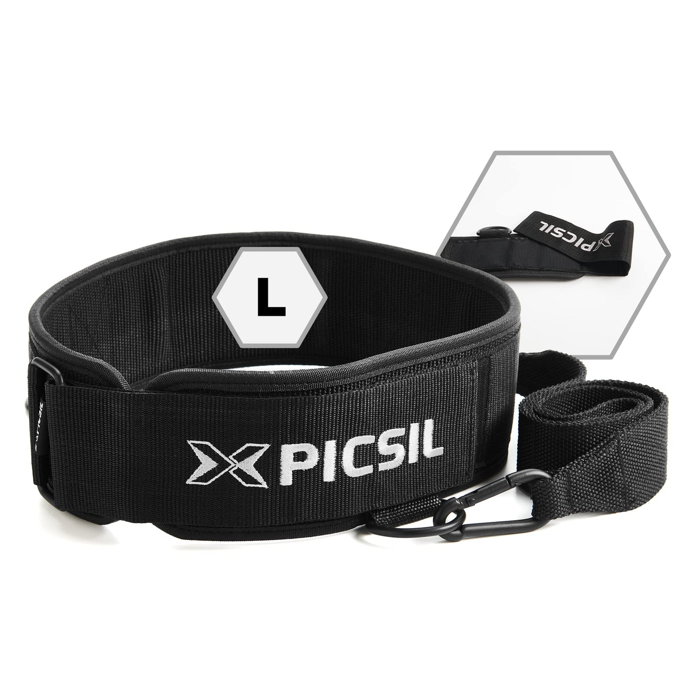 PICSIL Dip Belt, Weighted Belt, Weightlifting Belt for Training, Fitness, Gym (Large)