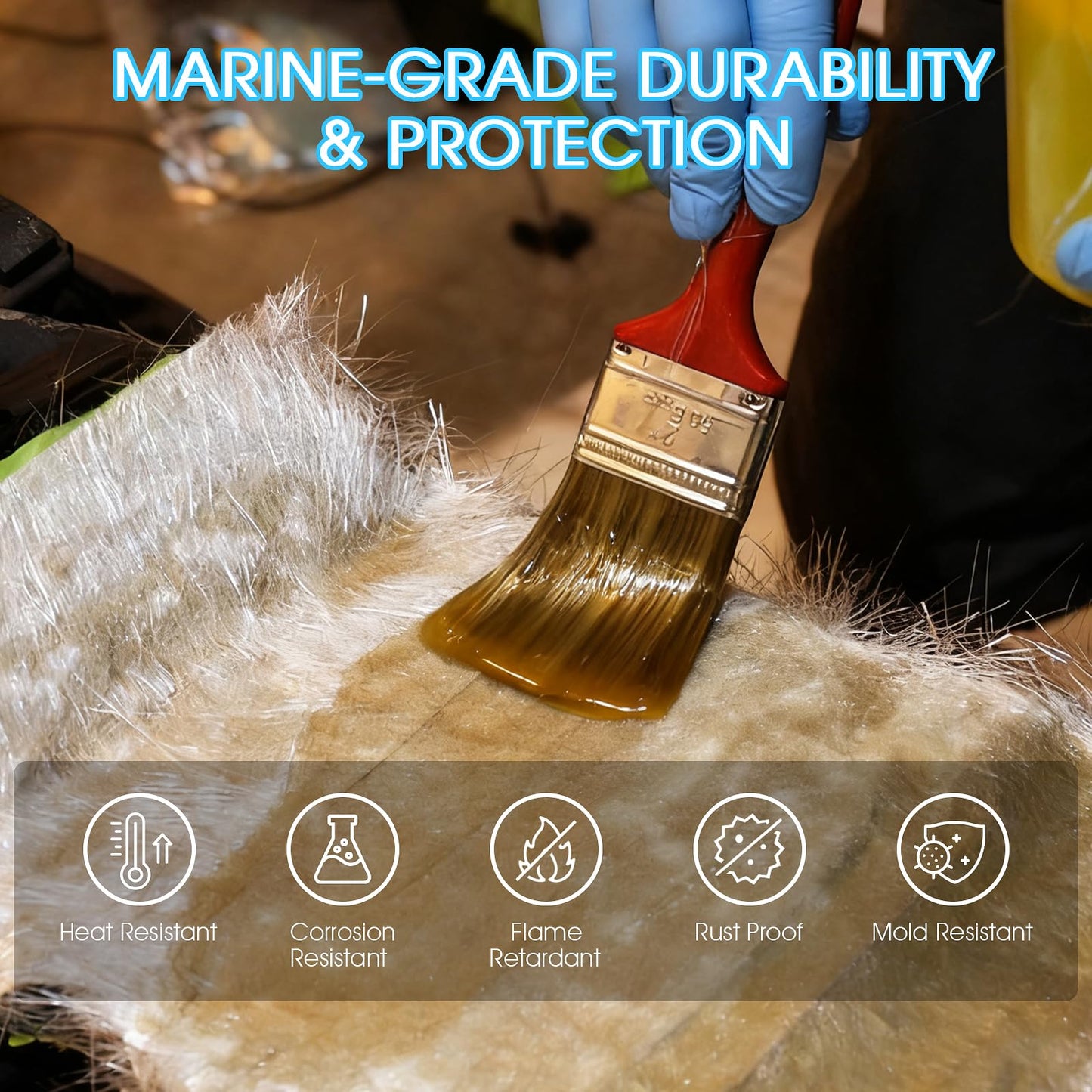 ZXQDRE Fiberglass Chopped Strand Mat Roll 50" x 30ft, 1.5 oz CSM Fiberglass Cloth Roll for Boat Repair, Automotive, Waterproof, Resin & Epoxy Compatible Fiber Glass Cloth