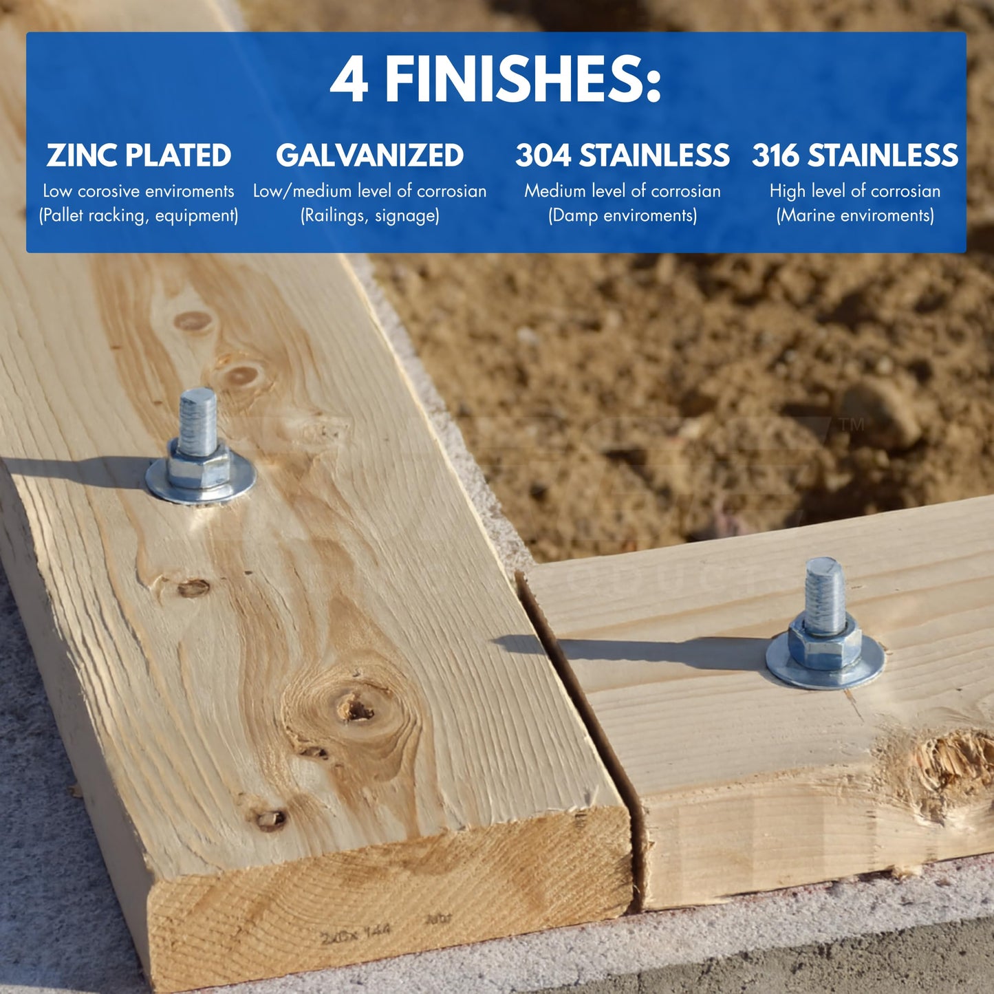 1/2" X 4-1/2" 304 Stainless Steel Wedge Anchors for Concrete and Cement | Heavy-Duty 1/2" Stainless Steel Bolts for Outdoor and Coastal Applications (Box of 25)