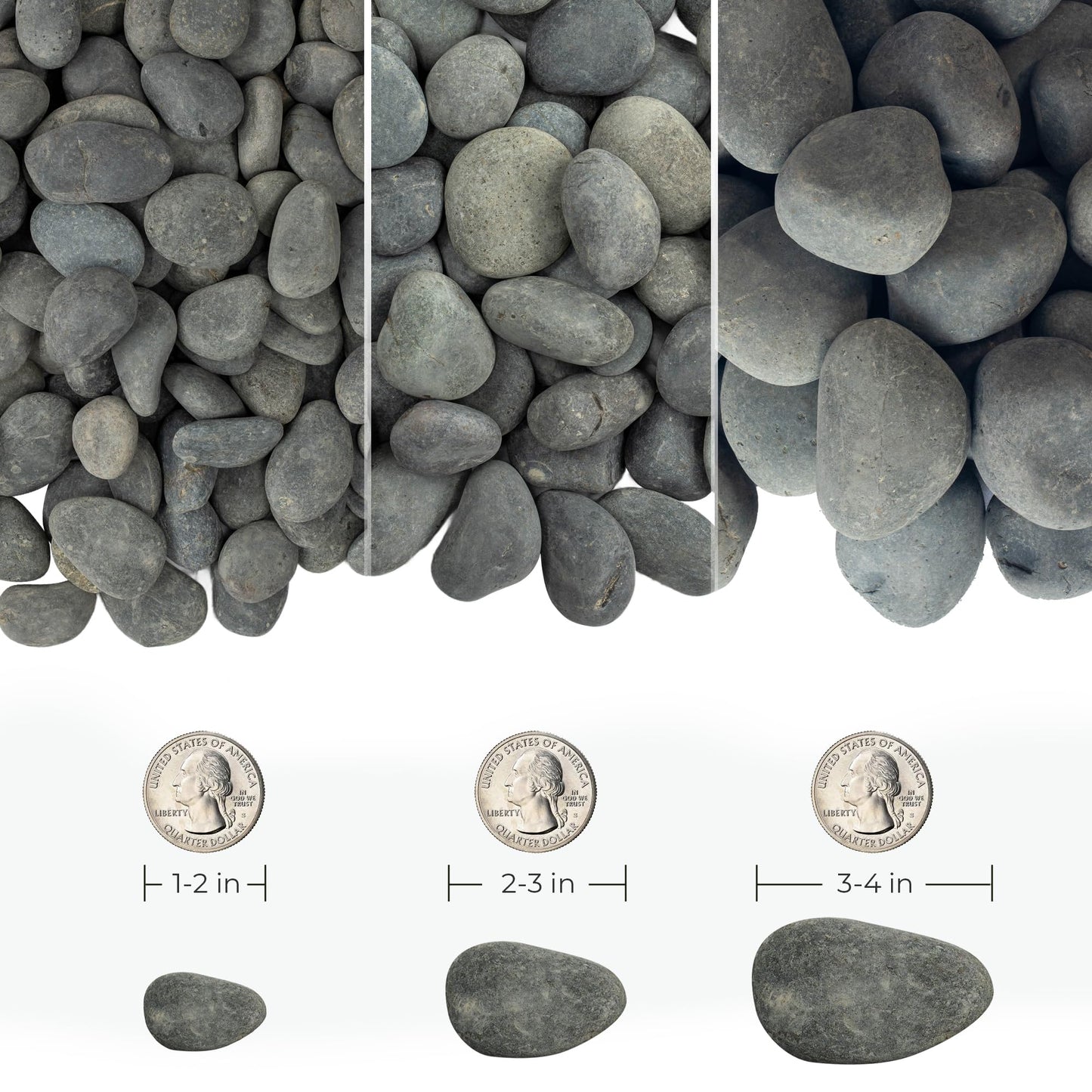 VINICS 40lbs Large Black River Rocks, 3-4 Inch Natural Unpolished Bulk Pebbles for Landscaping, Hand-Picked Premium Stones for Garden Design Fish Tank, Pathways and Backyard