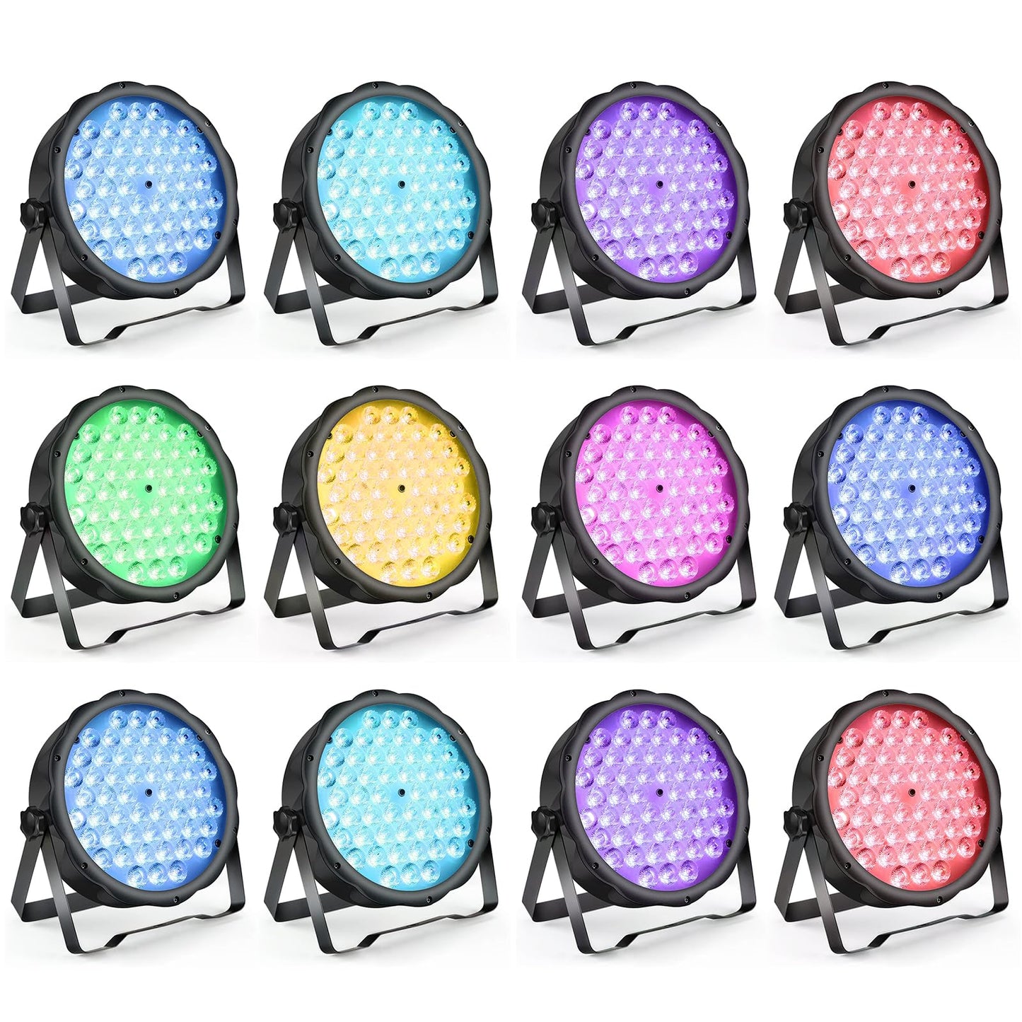 BETOPPER LED Par Lights 54 x 1.5W, RGB Stage Lights DMX DJ Lighting Sound Activated with Stand, Strobe Light & Wash Par Lighting DMX for Parties, Church, Wedding, Bars, 12