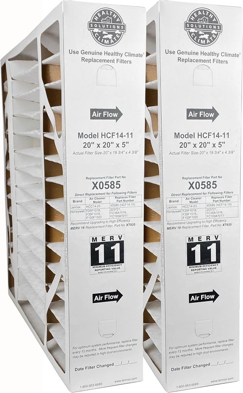 Lennox Air Cleaner Filter Media - High-Efficiency 20 x 20 x 5 Inch Replacement Filter