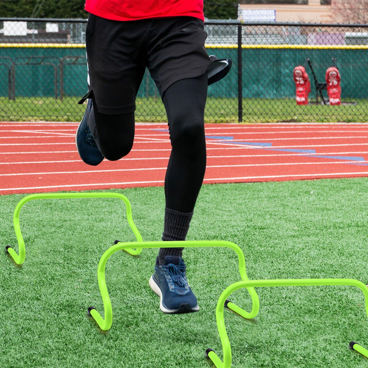Wettarn 12 Pcs 9 Speed Training Agility Hurdles for Athletes Reliable Training Hurdle Plyometric All Purpose Practice Equipment for Soccer Basketball Football(Green)