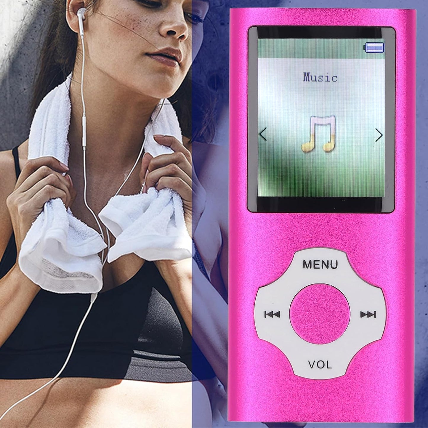 Zopsc MP3 MP4 1.8in 128GB Player, Lossless Sound Portable Video Music Player, Color Screen Digital Music Player