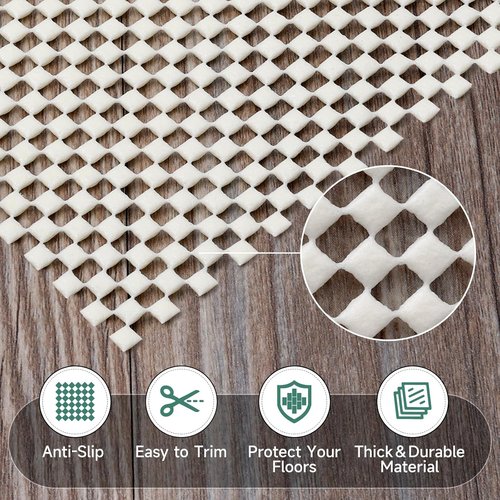BALEINE Non-Slip Rug Pad | Extra Thick Gripper for Hardwood Floors | 8'x10' Size