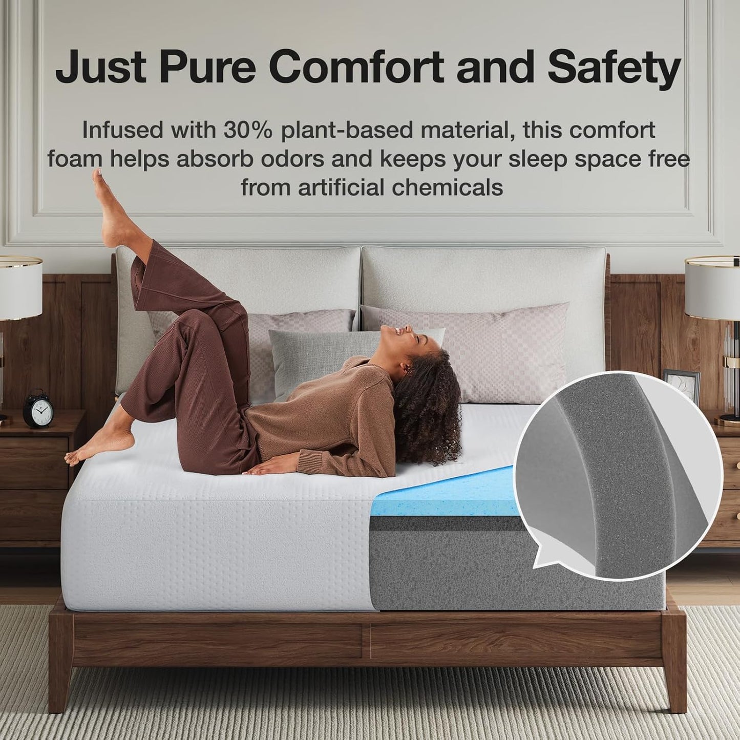 Novilla 14-Inch Full Memory Foam Mattress - Gel Cooling Design for Pressure Relief & Comfort