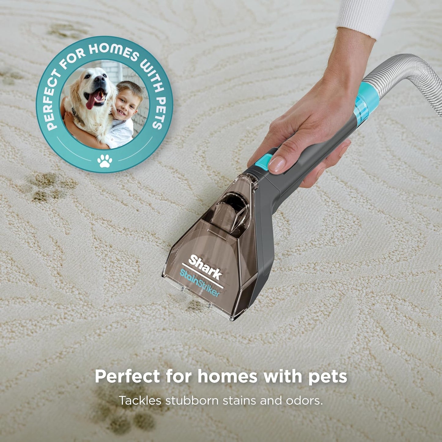 Shark StainStriker Portable Carpet & Upholstery Cleaner - Spot & Stain Eliminator with 2 Tools & Solutions | Charcoal PX221BRN
