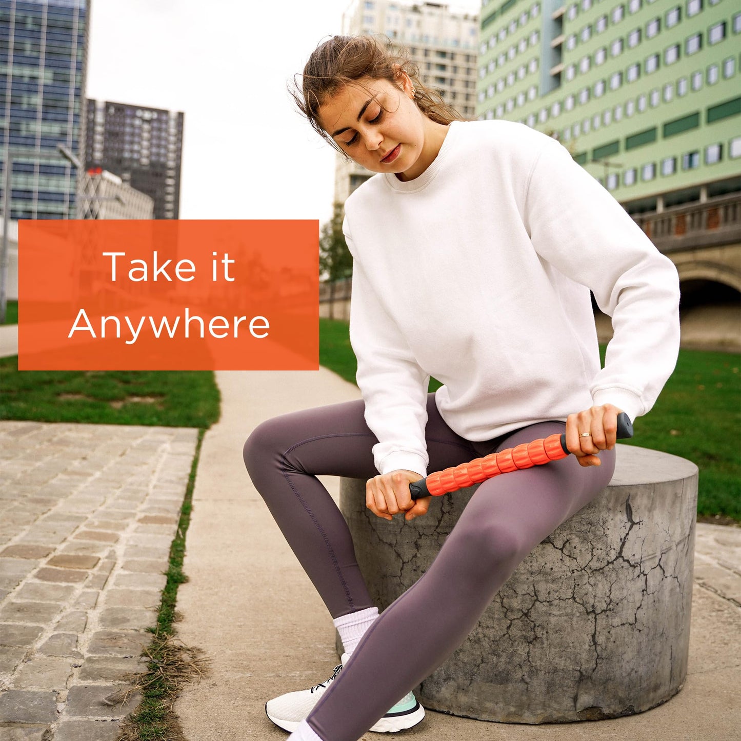 Tiger Tail The Spinnie Roller: 17in Handheld, Portable Massage Roller Stick, Body Massager and Myofascial Release Tool