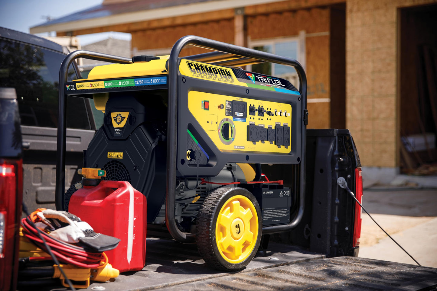 Champion Power Equipment 16,875-Watt Electric Start Tri Fuel Home Backup Portable Generator, Free 3-Year Warranty