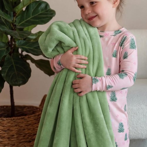 Bedsure GentleSoft Green Fleece Blanket - Cozy Lightweight Plush Queen Size, Emerald 90x90 Inches
