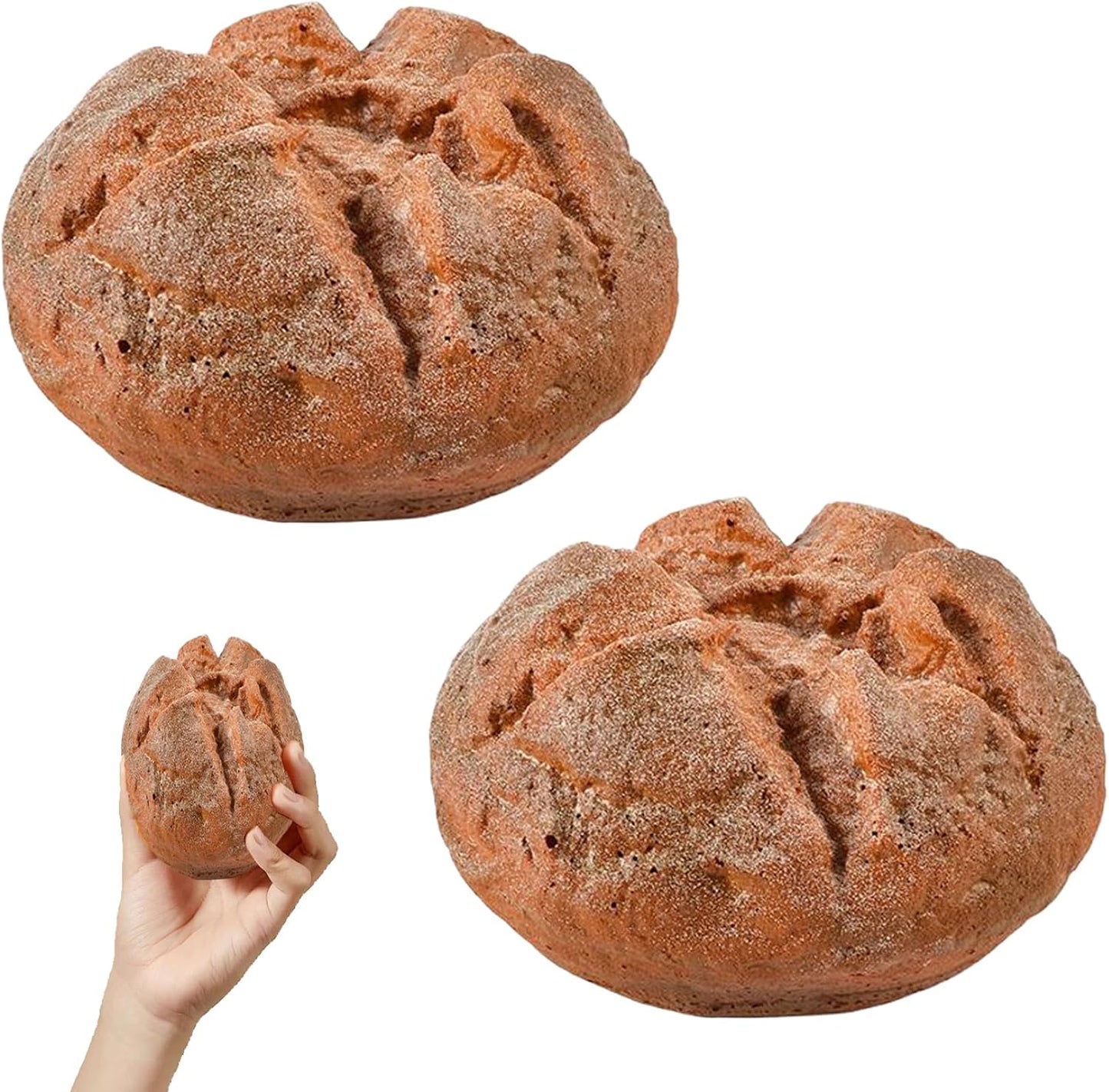 Hbbgdiy 2PCS 6x3.2 Inch, Realistic PU Bread Artificial Bakery Display & Photography Props for Shop Window, Kitchen Dcor