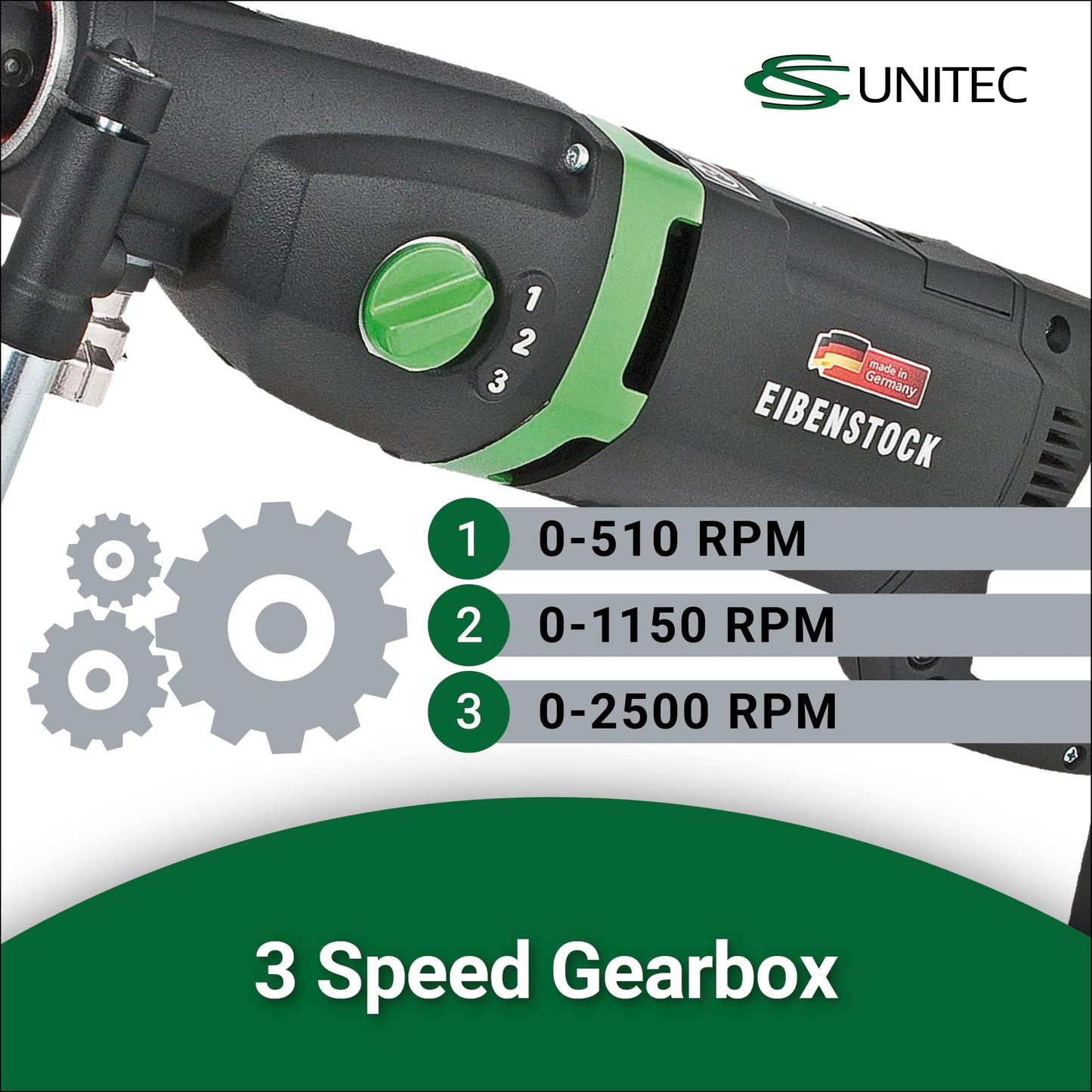 CS Unitec | ETN 162/3 P | 6-3/8" Capacity, 3-Speed Gear, 110 V Wet & Dry Diamond Concrete Core Drill. For Concrete, Brick, Block, and Stone. - Made in Germany
