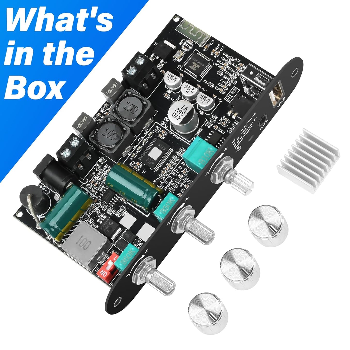 ZK-1001U 100W 9-24V,Supports Daakro Mono Bluetooth Amplifier Board with TWS, Peak Power Home Audio Amplifier