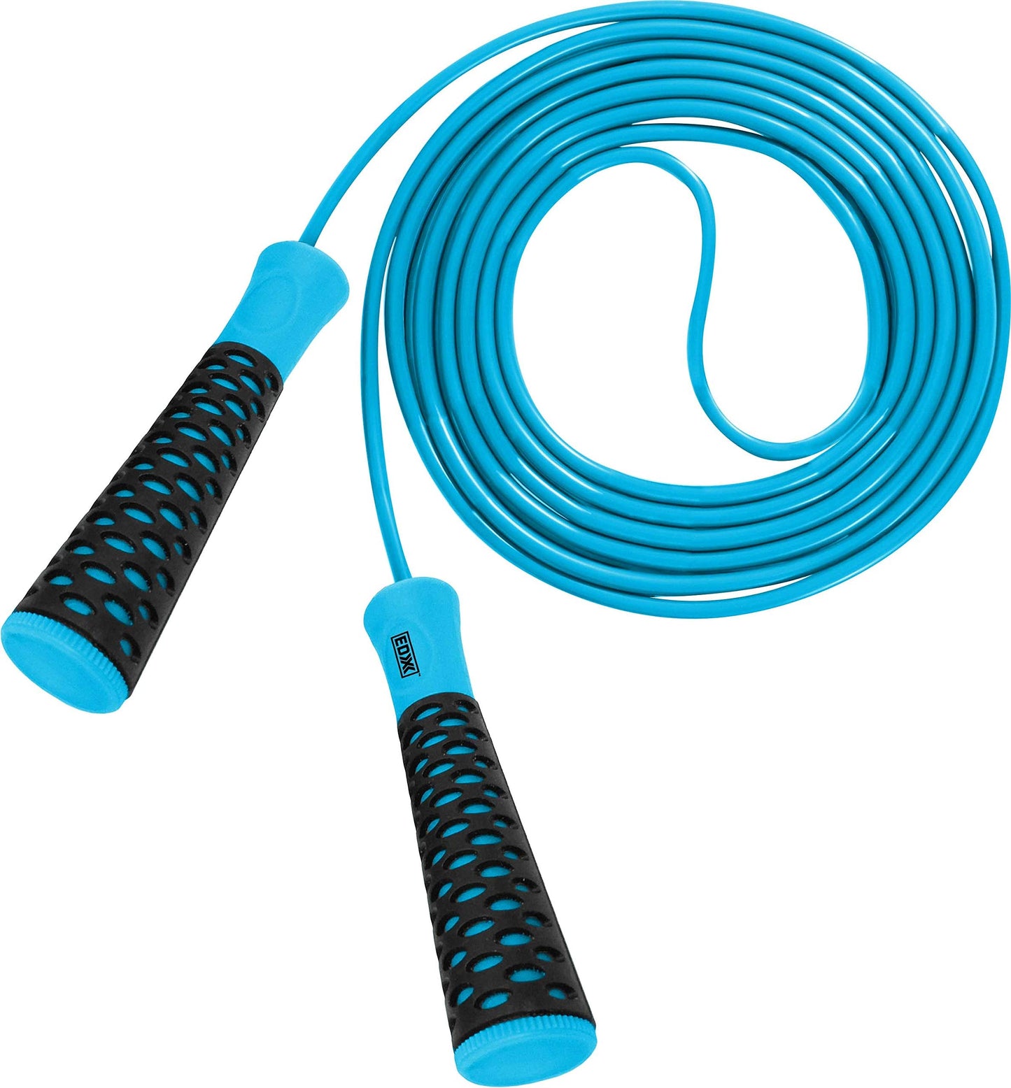 EDX Jump Rope for Fitness, Workout, Exersise - Tange-Free, Hand Grip | 10 ft, Blue