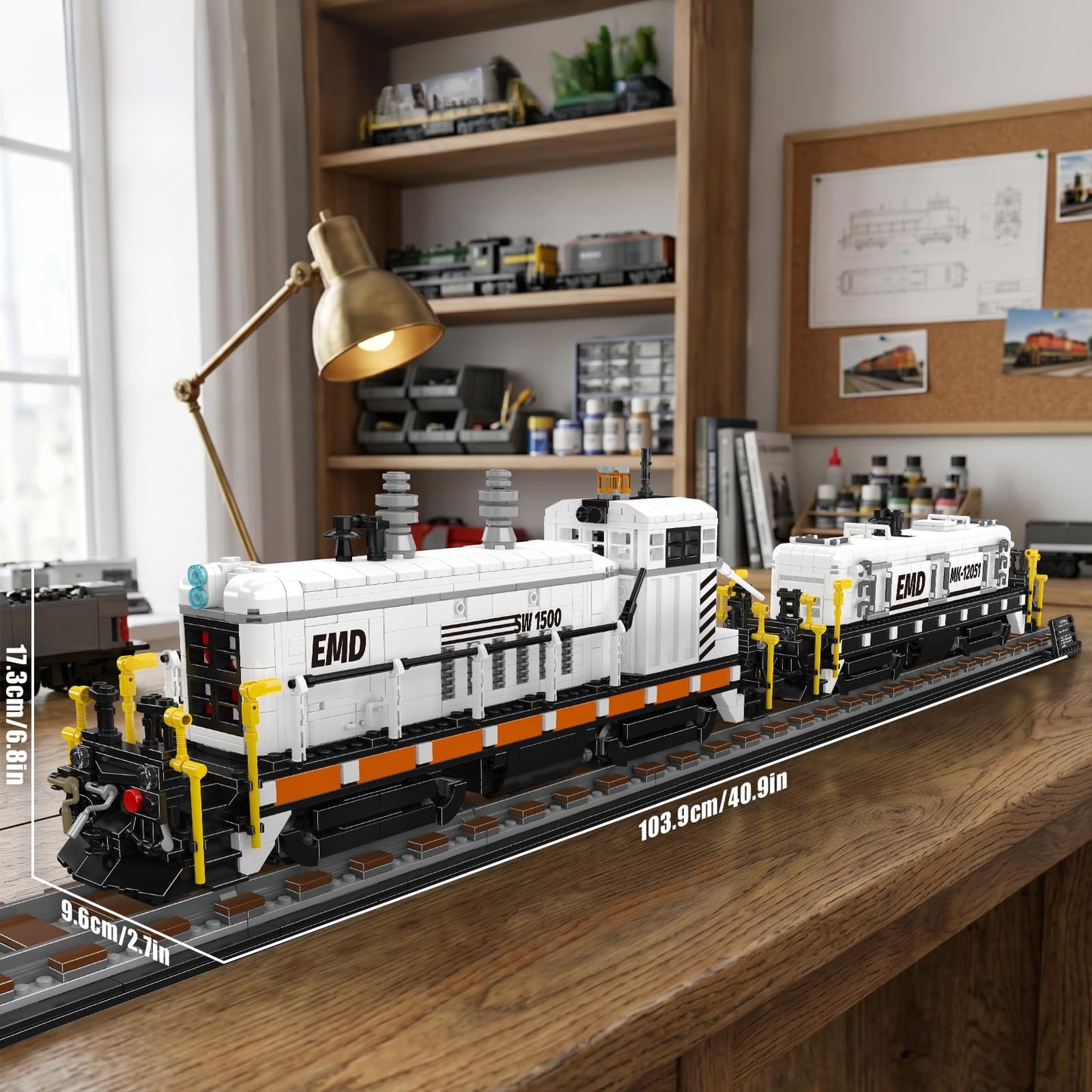 Mould King 12051 Diesel Train Building Set, Locomotive Train Model Set with Rails, Collectible Train Toys Ideal for Railway Lovers, Static 2462 pcs