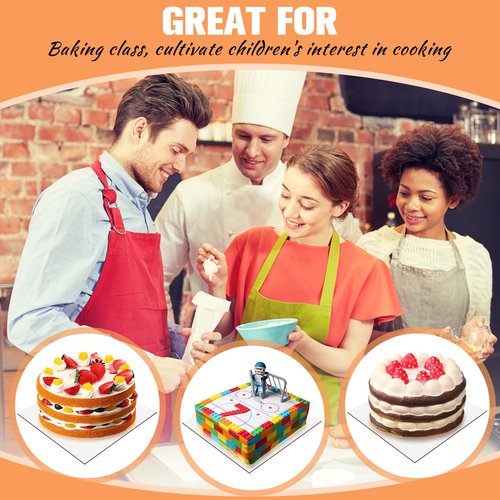Lallisa 100 Pcs White Square Cake Board Bulk,8 Inch 1/8 Inch Thick Square Coated Cakeboard,Disposable Cake Base Sturdy Grease Proof for Pizza Desserts Food Decorating Plate Baking Party Supplies