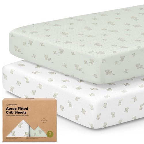 KeaBabies Fitted Crib Sheets - Soft Bamboo Viscose Cotton, 52x28 Standard Size, Gender Neutral, 2-Pack