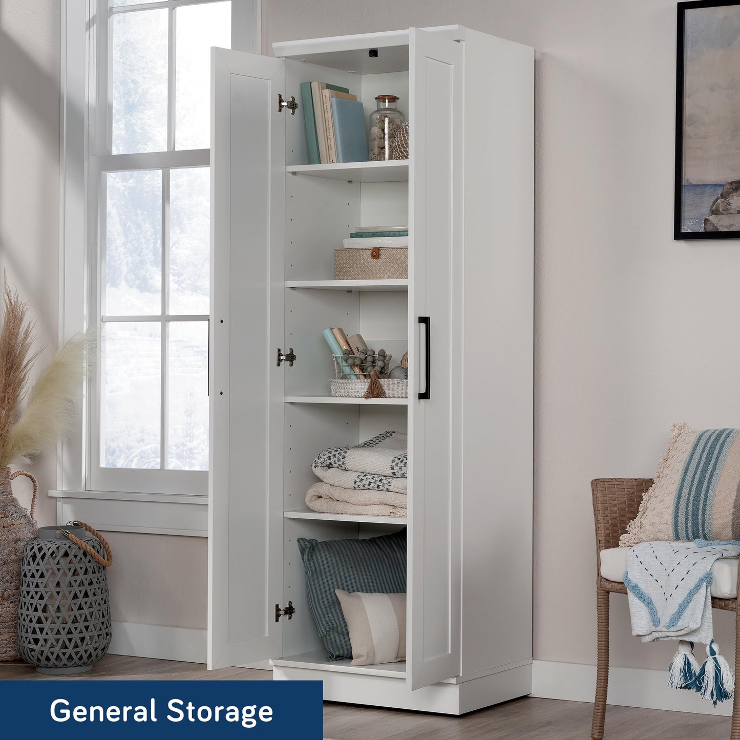Sauder HomePlus Storage Cabinet/ Pantry cabinets, Soft White finish