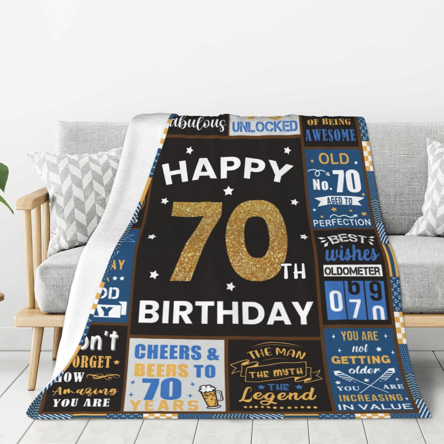 Wyhcxl 70th Birthday Gifts for Men, 70th Men Birthday Gift Ideas, Best Gifts for 70 Year Old Man, 70 Year Old Birthdays Gifts for Man, 1955 Birthdays Gifts for Dad Blanket 60"X 50"
