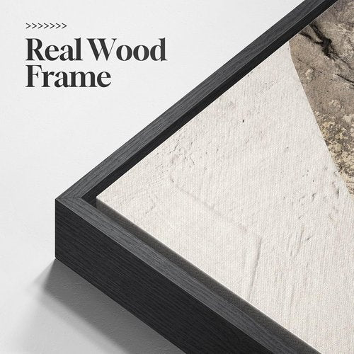 Framed Neutral Abstract Wall Art Set by [Brand Name] - Modern Canvas Prints for Living Room | 16x24 Inch Minimalist Black and Beige Decor