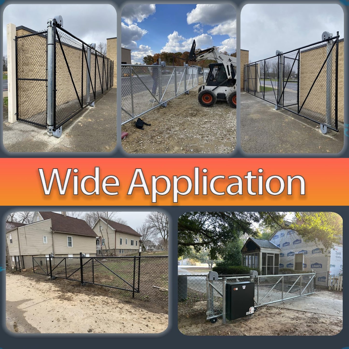 Sliding gate Rollers,Cantilever Gate Rollers,Nylon Gate Rollers for 4" Round Post,2-3/8" or 2-1/2" Chain Link Fence Gate Frames -Pack of 2