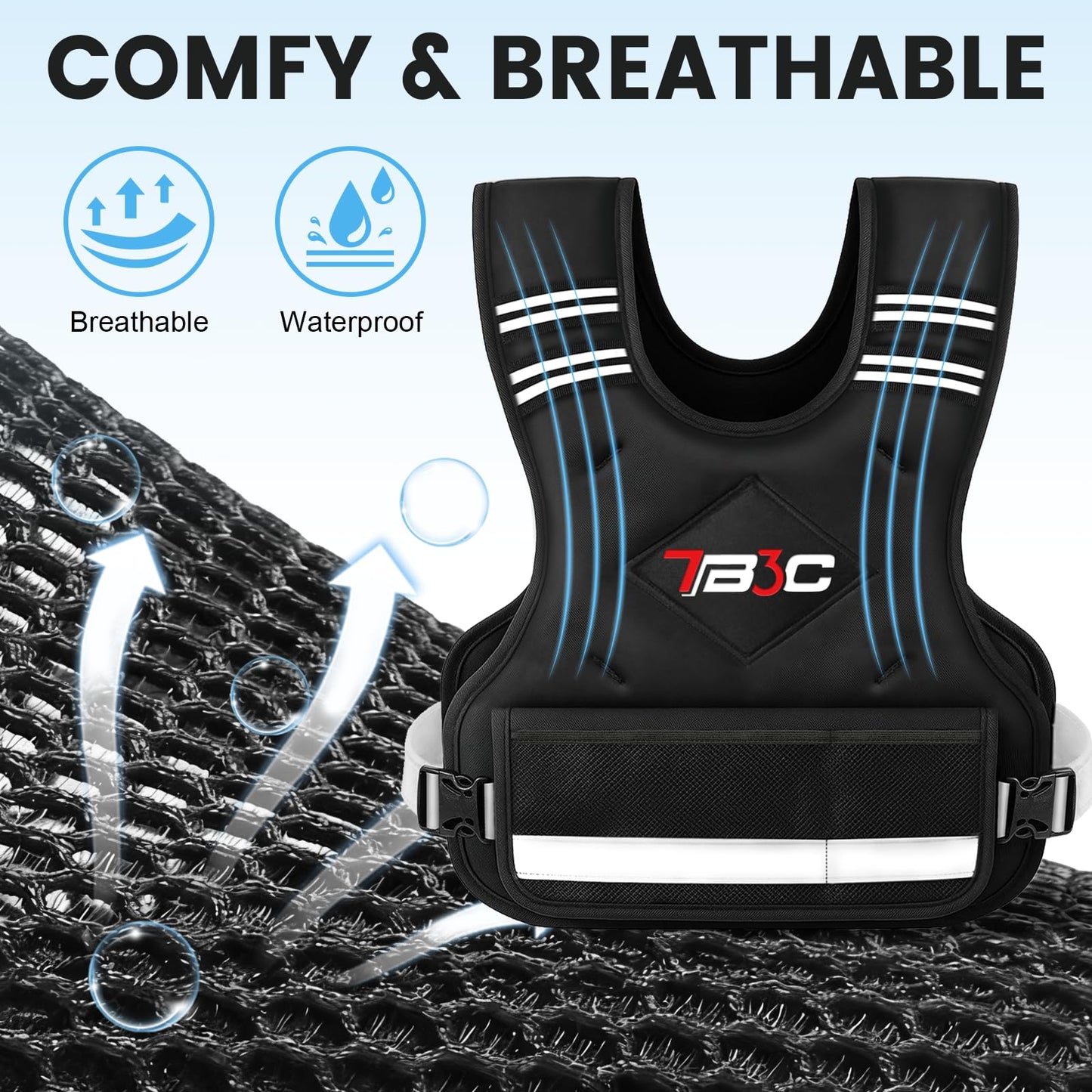TB3C Adjustable Weighted Vest for Women - 04-10lb for Strength Training Body Weight Vest for Running Walking and Home Workouts Black