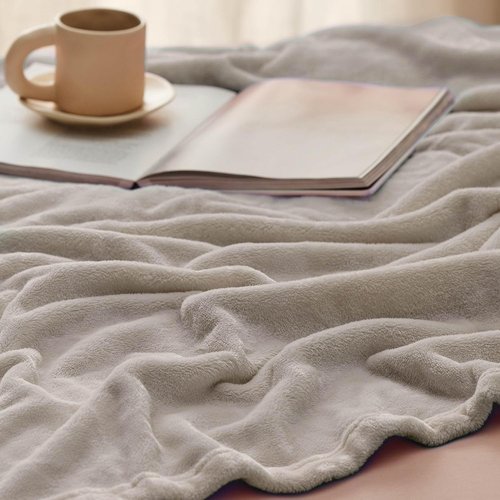 Bedsure GentleSoft Fleece Throw Blanket - Cozy Lightweight Plush Sofa Blanket, Oxford Tan, 50x70 Inches