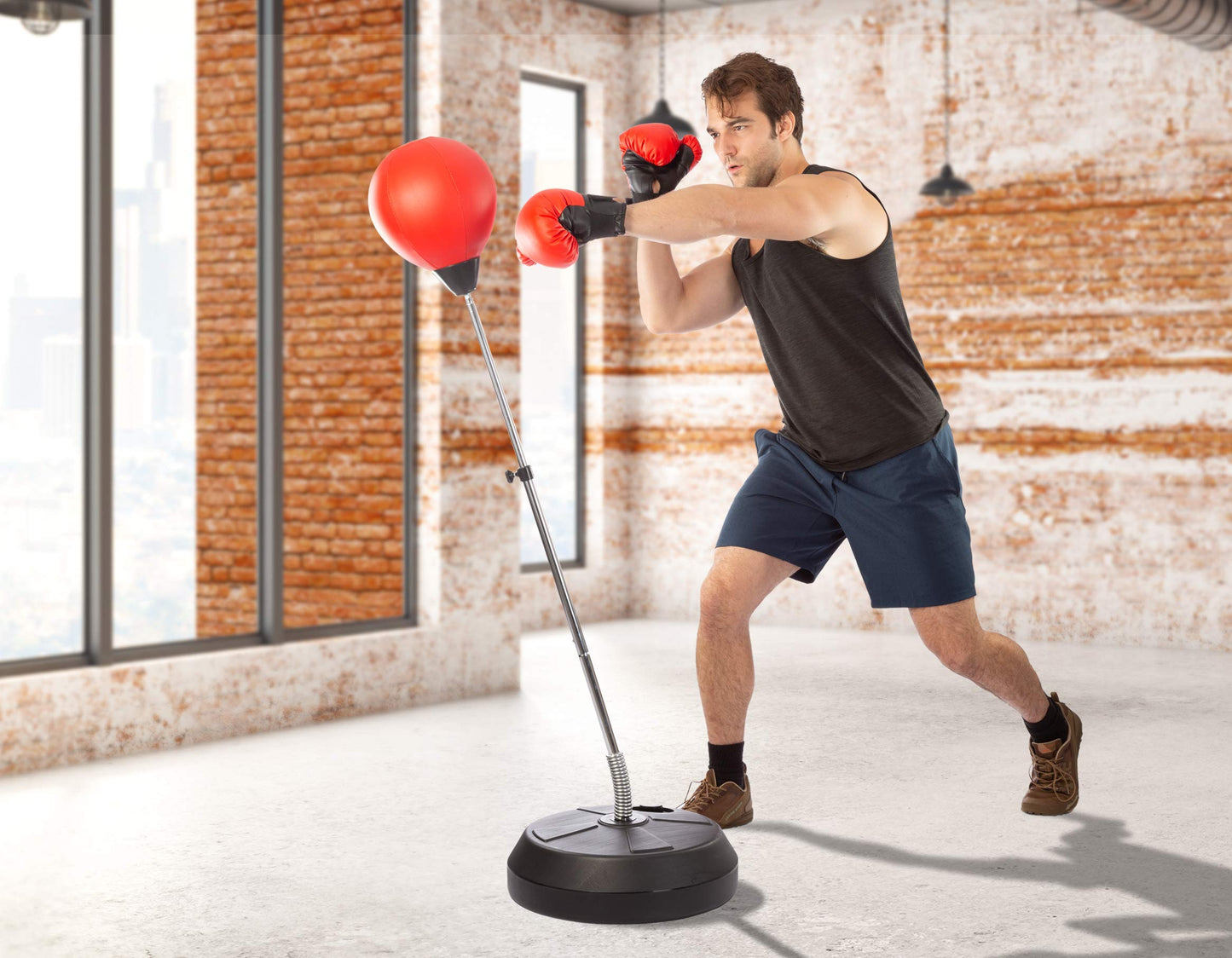 TechTools Punching Bag with Stand, Boxing Bag for Teens & Adults - Height Adjustable - Speed Bag for Training, Boxing Equipment, Stress Relief & Fitness