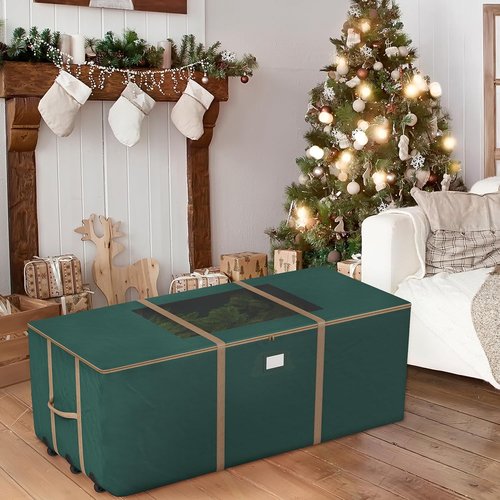 Elf Stor Rolling Storage Bag - 12FT Durable Bag with Handles & Wheels for Cushions, Clothes & More | Green
