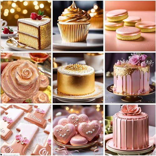 Cherrysea Luster Dust Edible Set - Food Grade Shimmer Powder for Cakes & Cocktails | 4g Bottles - Gold & Rose Gold