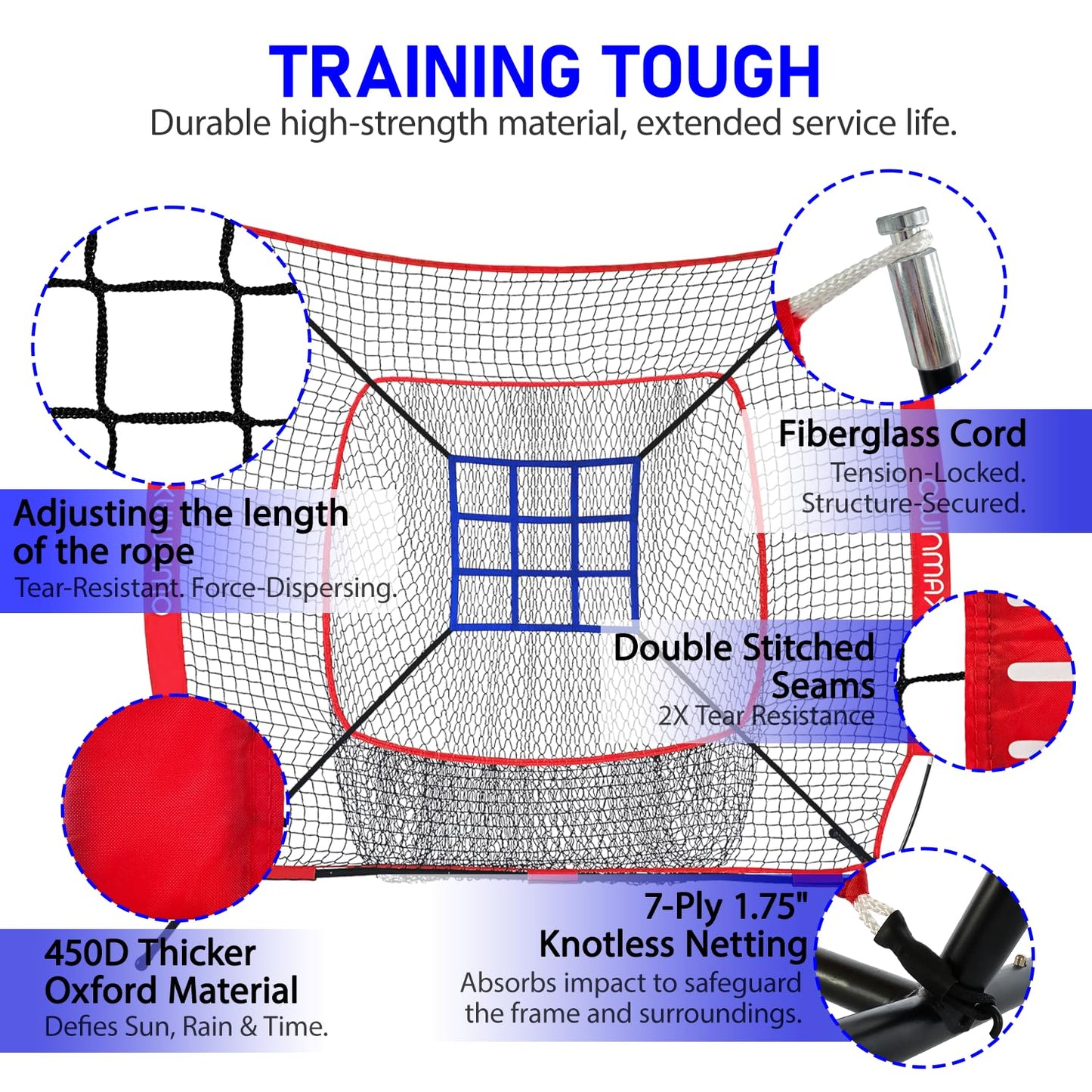 OwinMax 7x7 ft Baseball Softball Practice Net with The Detachable Bow Frame for Batting, Hitting, Pitching, Portable Baseball Practice Net with Carry Bag, Great for All Levels