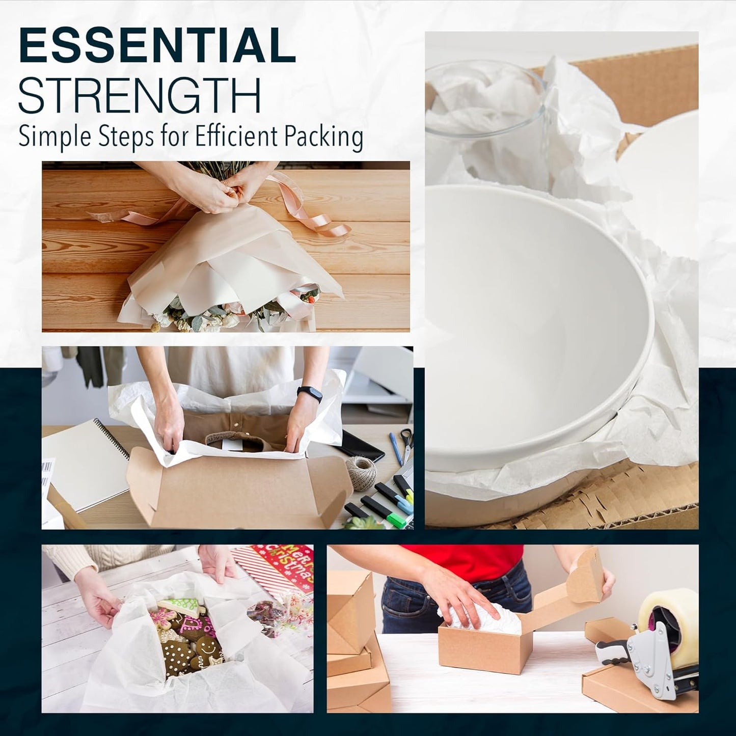 Regine Switzerland Packing Paper Sheets - 100 Small White Sheets for Moving & Shipping | 13 x 12 Inches