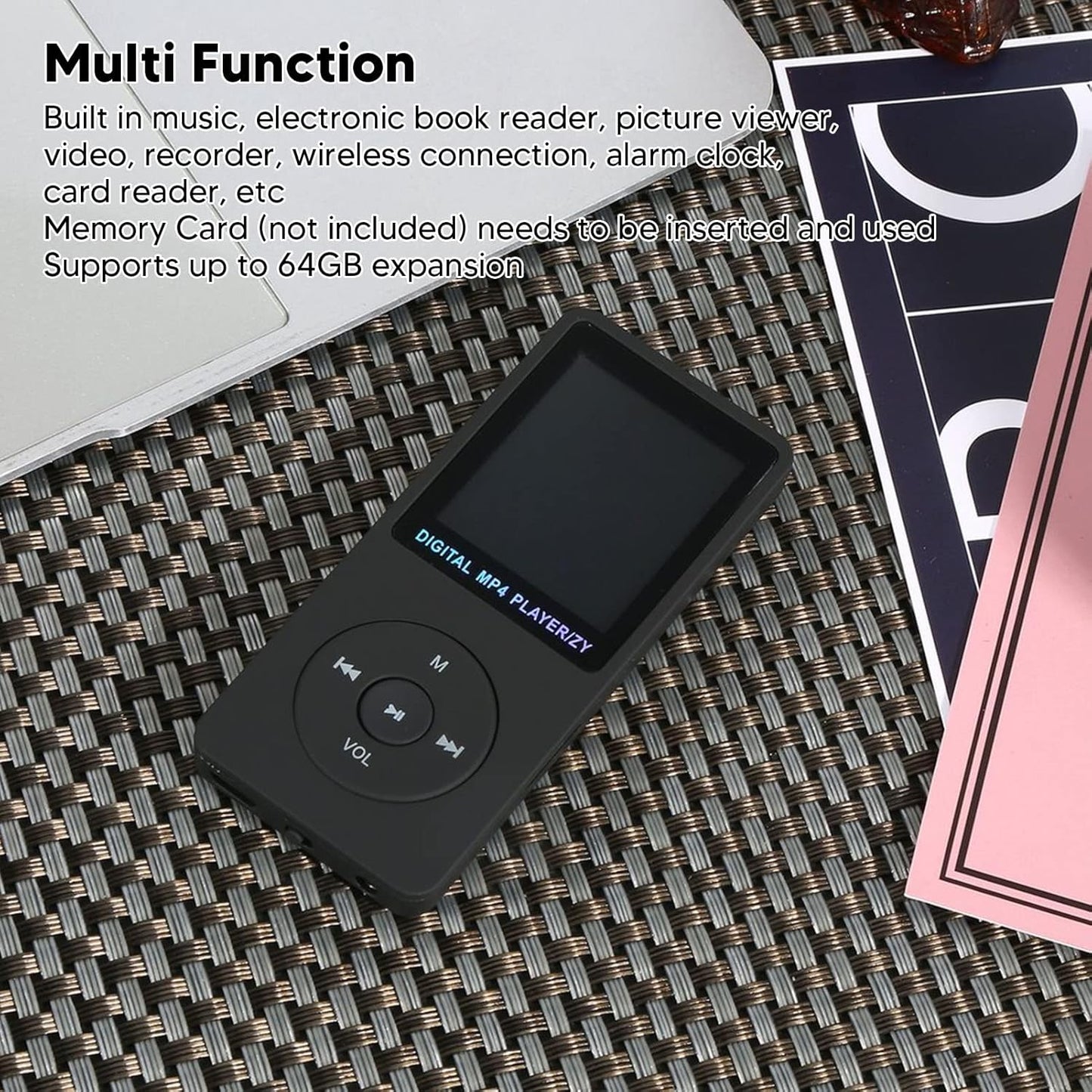 VBESTLIFE 32GB MP3 1.8 Inch 64GB Bluetooth Player with Speaker, E Book Reader and HiFi Sound, Expandable to for Running