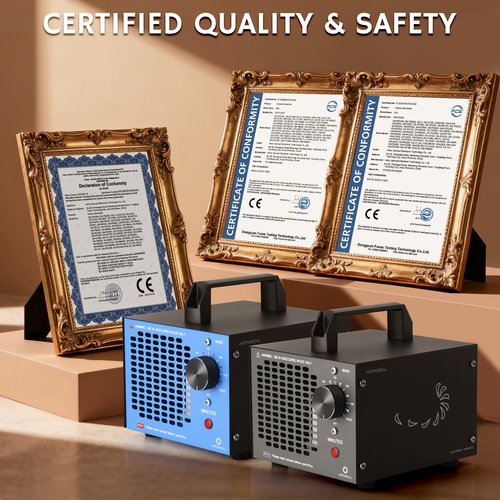 Airthereal MA5K Ozone Generator for Home, Ozone Air Ionizer Odor Eliminator with 120-Min Timer, Lightweight Design, Odor Removal for Car, Smoke, Pets, Basements, Covers Up to 2,000 Sq. Ft., Blue