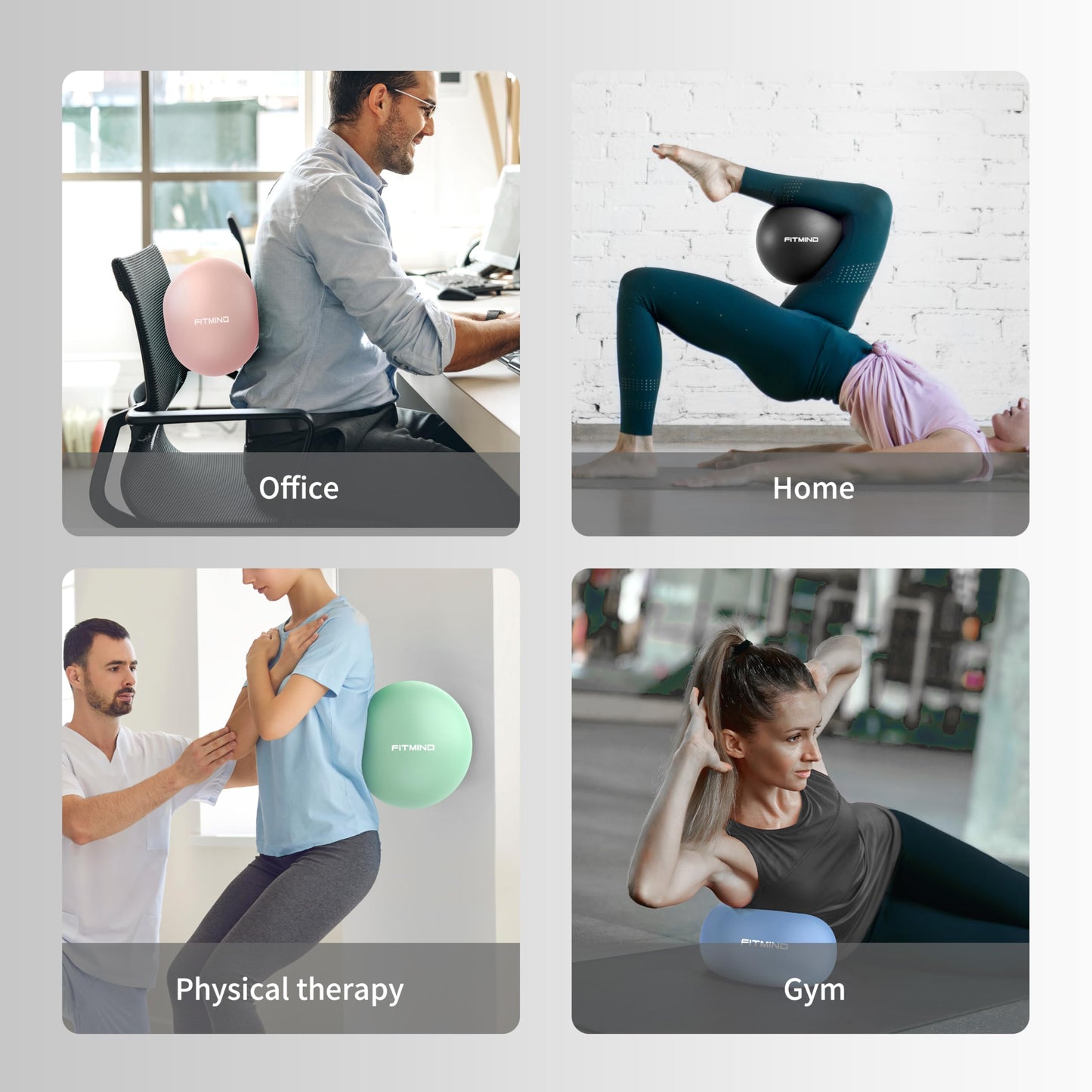 FITMIND Pilates Ball 10 Inch Anti-Burst Slip Resistant Mini Yoga Ball for Fitness, Core Training, Physical Therapy, Balance, Stability, Stretching 200kg 440lbs Capacity - Black