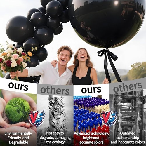 LEEZZIZZ 36-Inch Giant Balloons - 9 Pcs Jumbo Latex Balloons for Kids' Party & Wedding Decorations