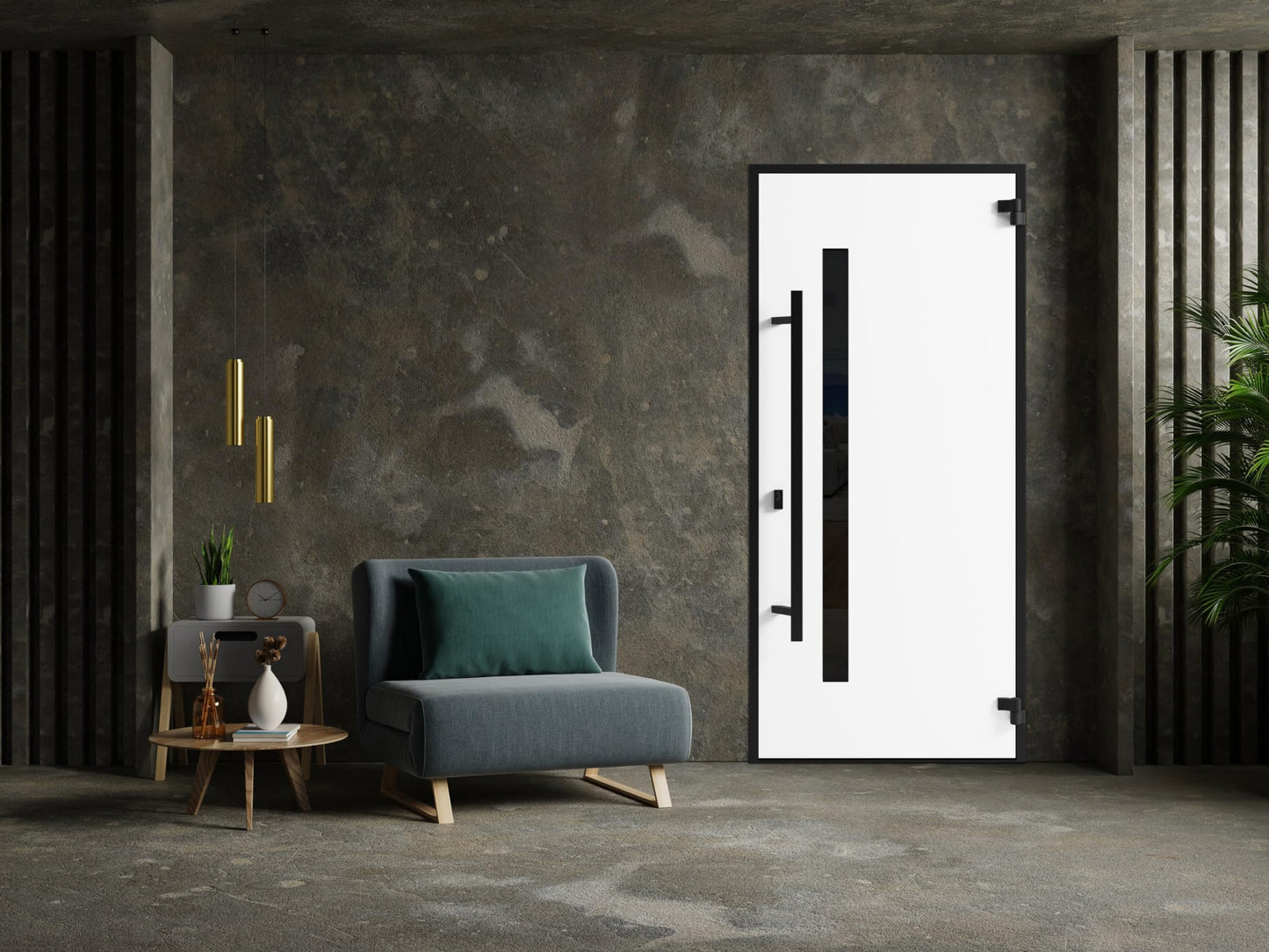 VDOMDOORS Front Exterior Prehung Steel Door/Ronex 0162 Red Oak/Entry Metal Modern Painted W36 x H80 Left Hand Inswing