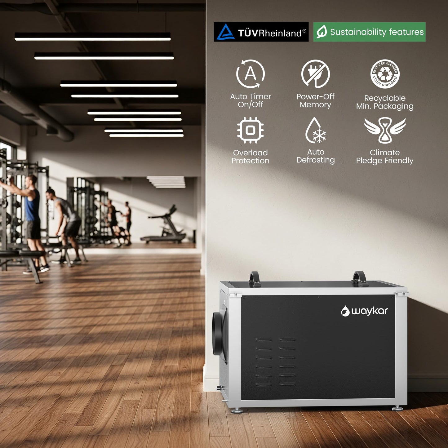 Waykar 216 Pints Crawl Space Dehumidifier with Pump, Remote Control & Dual Duct, HVAC Commercial Dehumidifier for Basement, Whole House & Water Damage, 8000 Sq. Ft, 10-90% RH - 5-Year Quality Coverage