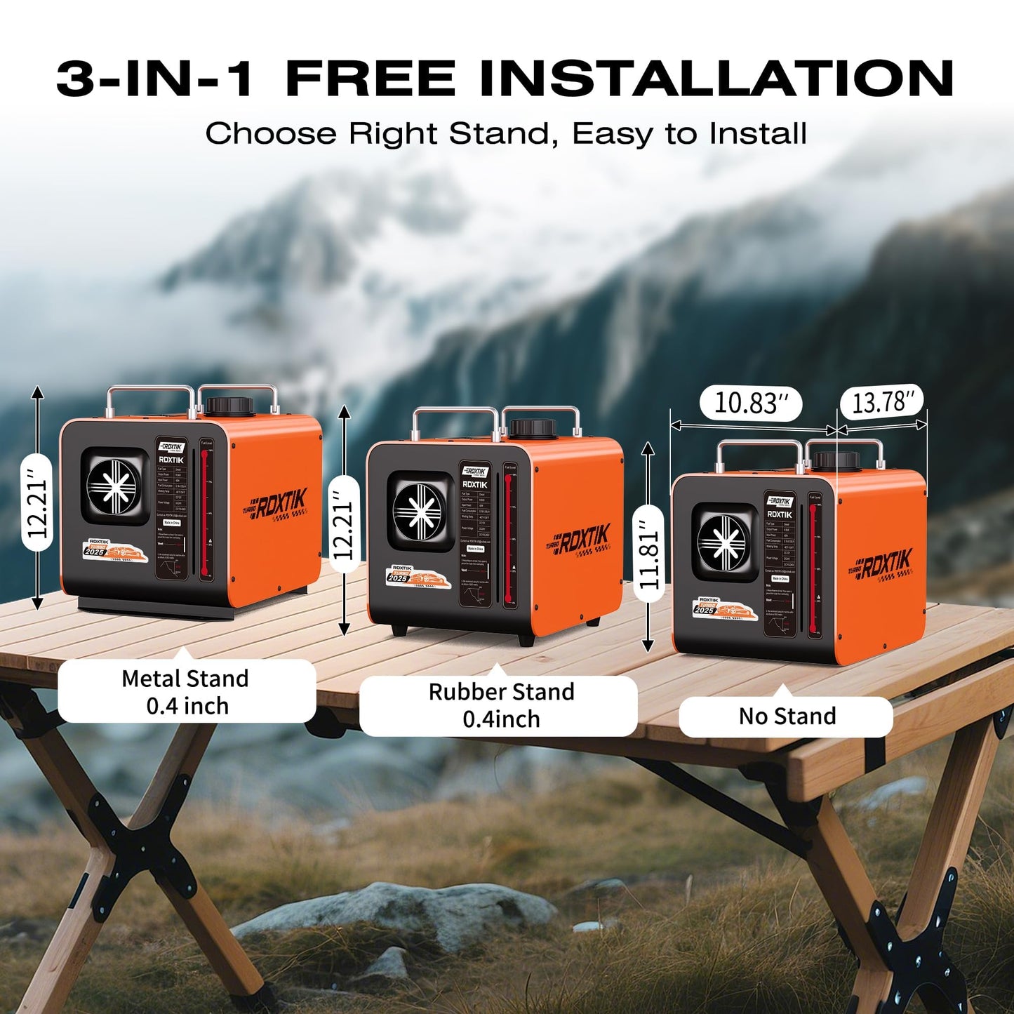 RDXTIK 8L Diesel Heater, 8KW 12V/24V/110V/240V All in One Diesel Heater with LCD Switch, Remote Control, Muffler for Truck, RV, Home, Car, Campers, Boat, Orange