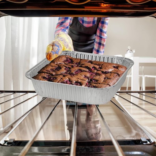 Aluminum Pans With Lids by [Brand Name] - 8x8 Inch Disposable Foil Cake Pans (20 Pack) for Baking & Freezing