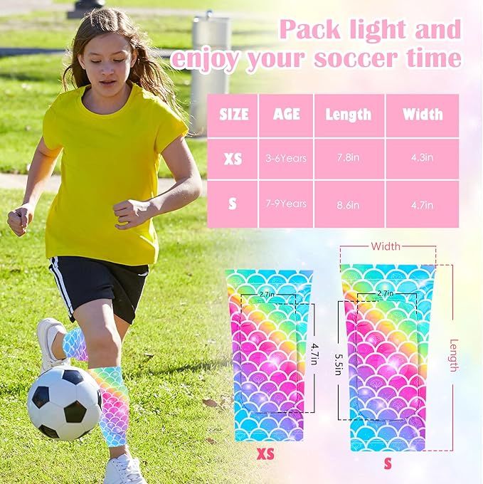 Shin Guards Soccer Kids Girls, Shin Pads Shin Guard Protection Kids Girls Toddler, Calf Compression Sleeve with Honeycomb Pads for Kids 3-9 Years Old Girls Toddlers