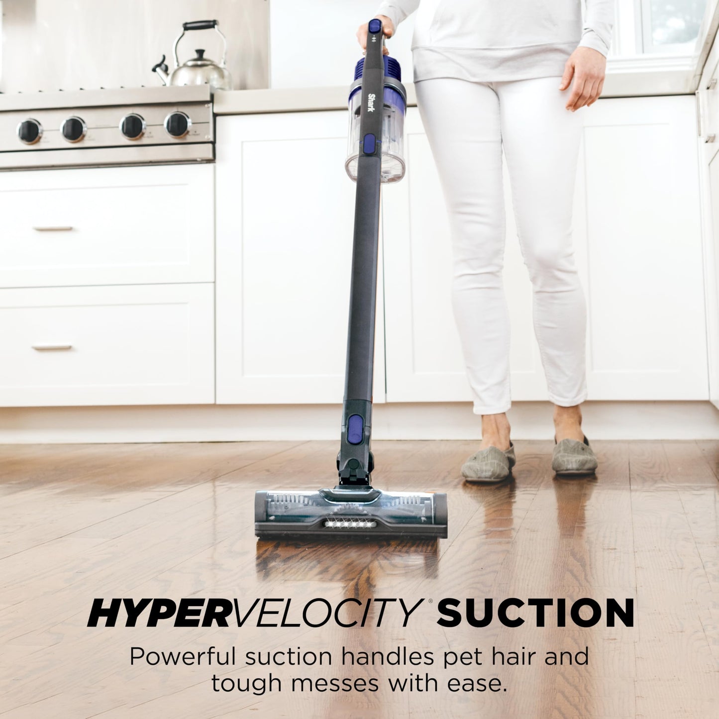 Shark Pet Cordless Stick Vacuum | HyperVelocity Suction, XL Dust Cup, LED Headlights | Removable Handheld with Crevice & Pet Multi-Tool | 40-Min Runtime | Lightweight, Portable | Grey | IX141