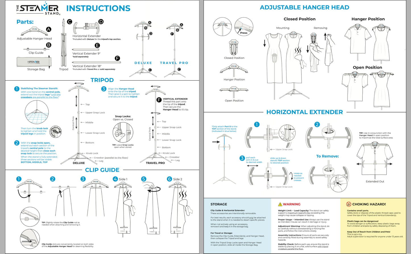 The Steamer Stand Deluxe | Adjustable Standing Garment Steaming Rack with Hanger | Fast, Foldable, Portable Clothes Steam Ironing Solution for Travel & Home