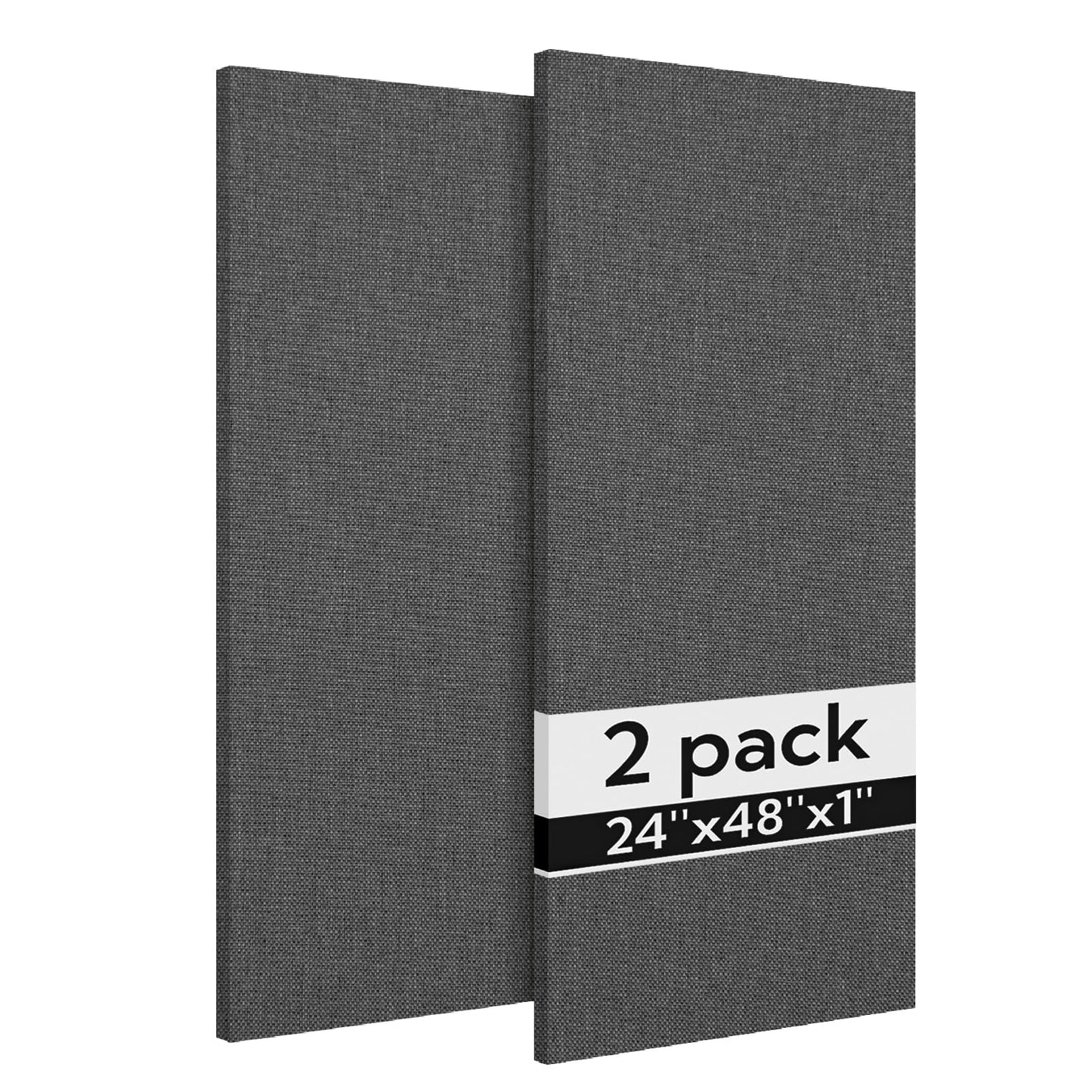 Olanglab Acoustic Panels 2 Pack, 48''x24'' Large Sound Panels, Fabric Wrapped Sound Proof Foam Panels for Walls, Sound Absorbing Panels for Recording Studio Acoustical Treatments (Dark Gray)