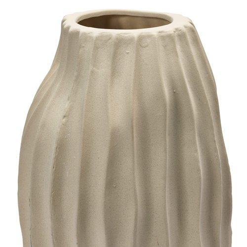 Bloomingville Stoneware Abstract Fluted Vase,9" L x 9" W x 17" H